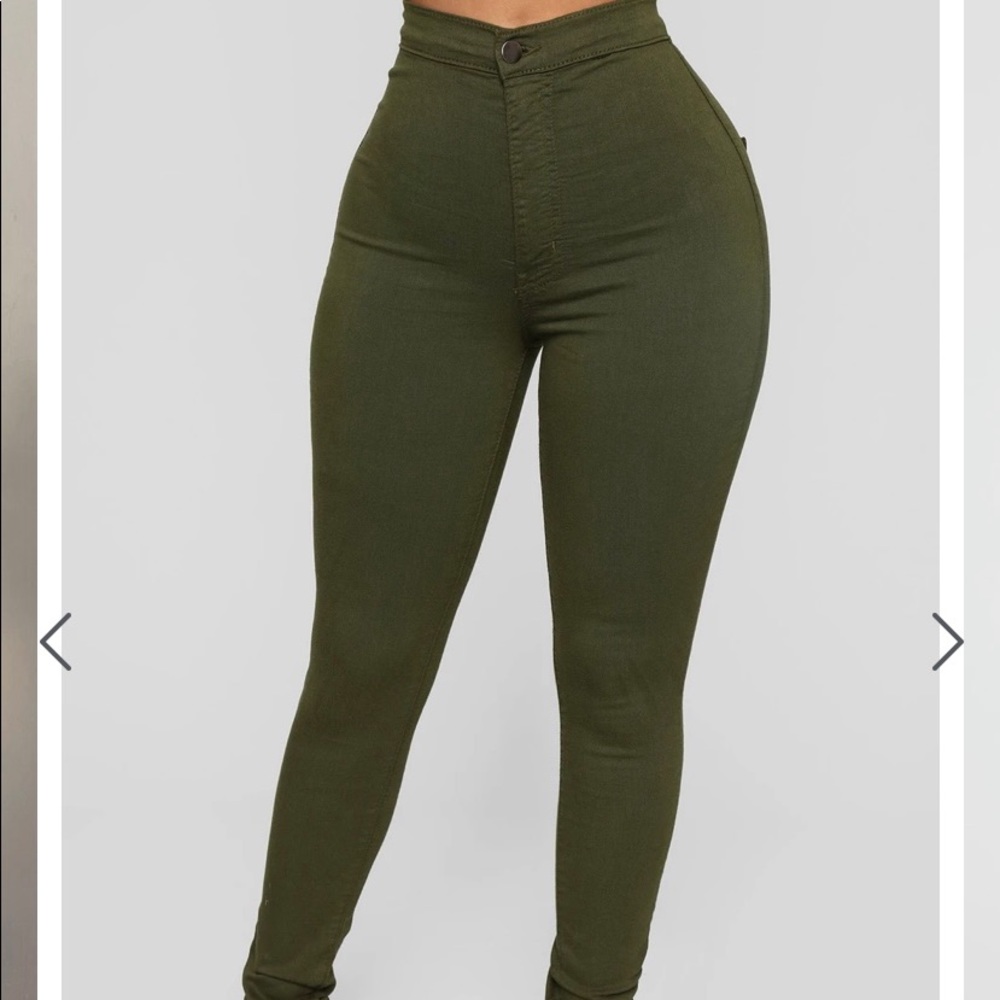 Olive green fashionnnova jeans 😍